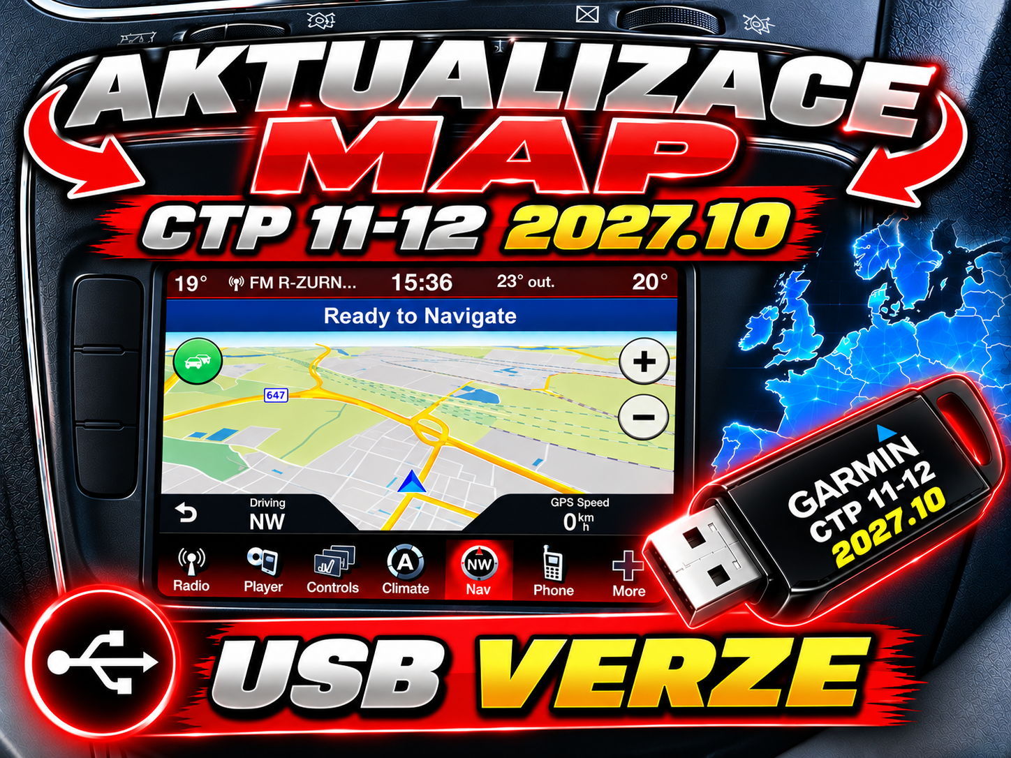 Aktualizace map 2027.10 - CTP 11-12 USB