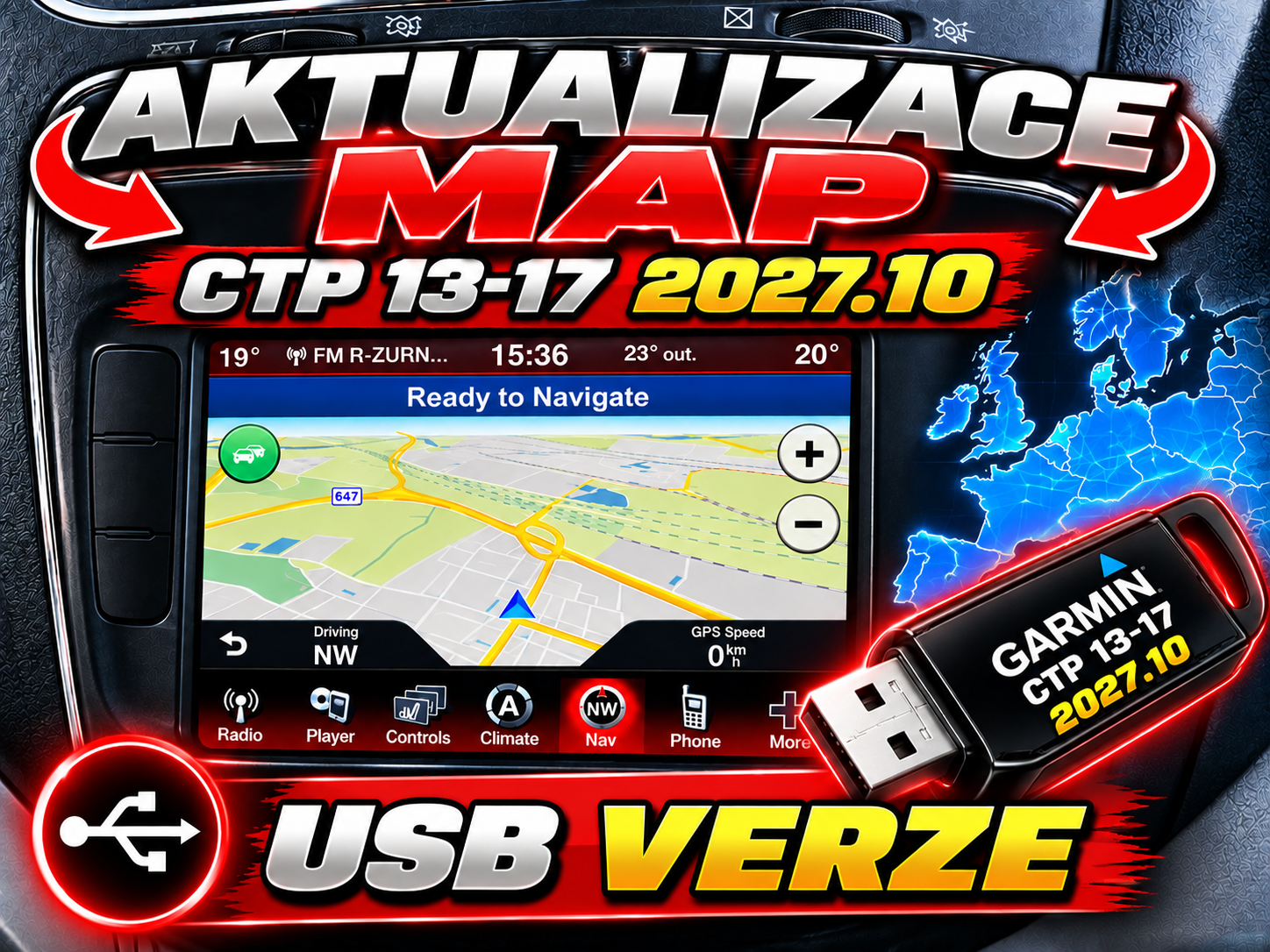 Aktualizace map 2027.10 - CTP 13-17 USB